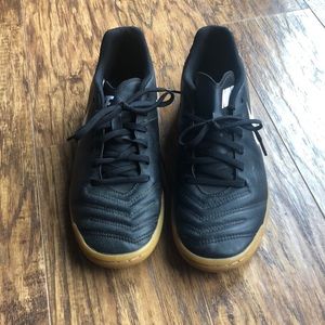 Nike Tiempo Black & Gold Leather shoes